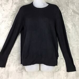 Halogen Women’s 100% Cashmere Black Crewneck Pullover Sweater Size L NWT